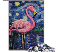 Puzzle Flamingo Night Sky 1000 pièces pour Adultes et Adolescents, Jouets addictifs pour la décoration de la Maison (26x38cm)