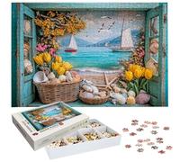 Puzzle Fleur 1000 Pièces Adultes, Puzzle 1000 Pièces pour Adultes et Enfants à Partir de 14 Ans, Coquille Puzzles Bois de Qualité Supérieure avec Une Boîte d'emballage Exquise, Cadeaux de Noël H-2290