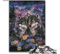 Puzzle Fleur Loup 1000 pièces pour Adultes et Adolescents, Collection d'artistes, Beaux-Arts (26x38cm)