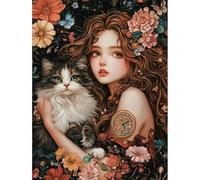 Puzzle Fleuriste Chat de 1500 Pièces pour Adultes, Puzzles 1500 pièces Adultes, Jigsaw Puzzle d'art pour Défi, Puzzles Coloré à Faire soi-même pour la Décoration de la Maison