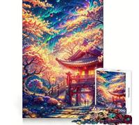 Puzzle Fleurs au Portail du Temple 1000 pièces pour Adultes Un défi Stimulant, Une évasion paisible, Un (50x75cm)