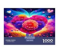 Puzzle Fleurs d'amour Qui Compte 1000 Pièces pour Adultes,Bouquet de Fleurs en Forme de cœur Un Jeu De Dexérité Très Difficile Puzzle Jeu Éducatif avec des Défis 70x50cm/1000pcs