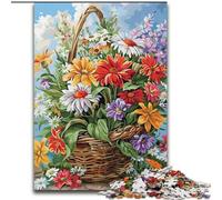 Puzzle Fleurs dans Le Panier 1000 pièces pour Adultes et Adolescents, à partir de 14 Ans Idées Cadeaux pour améliorer la mémoire (50x75cm)
