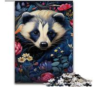 Puzzle Fleurs de Blaireau Miel 1000 Pièces Puzzle en Bois pour Adultes Jeu Familial Interactif, Décoration Maison DIY Défi Cérébral Cadeau 50x75cm