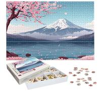 Puzzle Fleurs de Cerisier 1000 Pièces Adultes, Puzzle 1000 Pièces pour Adultes et Enfants à Partir de 14 Ans, Mont Fuji Puzzles Bois de Qualité Supérieure avec Une Boîte d'emballage Exquise H-890