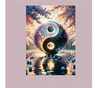 Puzzle Fleurs de Paysage Yin Yang pour Adultes,90 pièces,25x20 cm Bricolage Artistique Puzzles, Jeu éducatif Challenge Toy Puzzle pour Décoration de la Maison