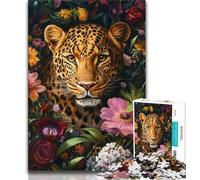 Puzzle Fleurs et Léopard 1000 pièces pour Adultes et Adolescents, Jouet éducatif et éducatif, idéal comme Cadeau pour Toute la Famille (50x75cm)
