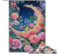 Puzzle Fleurs Lune pour Adultes 1000 pièces, Jouets addictifs pour stimuler l'intelligence cérébrale, Cadeaux d'anniversaire pour Les 14 Ans et Plus 26x38cm