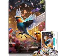 Puzzle Fleurs Oiseaux 1000 pièces pour Adultes et Adolescents, Jouets éducatifs et Anti-Stress, idéal pour la décoration de Bureau (50x75cm)
