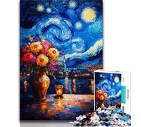 Puzzle Fleurs sous Le Ciel Nocturne pour Adultes et Adolescents, 1000 pièces, Aide Le Cerveau à exercer des Jouets addictifs pour cultiver la Patience, Une œuvre d'art 75x50cm