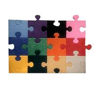 Puzzle Floor Mats, Interlocking Foam Tiles, Polyester Non-Slip Base, Soft Cushioned Design, for Kids Playroom Nursery Living Room Use, 12 Pieces, 11.38x7.99x0.35 inches