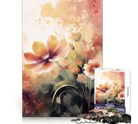 Puzzle Floral Aquarelle 1000 pièces pour Adultes, pour développer la logique et se détendre, Assemblage précis, Parfait pour Noël (50x75cm)