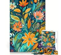 Puzzle Floral fantaisiste de 1000 pièces pour Adolescents, entraînement à la Concentration, Passe-Temps agréable, Assemblage serré, Joli Cadeau (50x75cm)