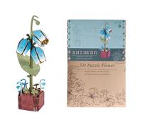 Puzzle Floral - Jeu de Construction Florale 3D 24,4 x 16,5 x 1 cm | Fleurs en Bois | Kit Modèle De Fleurs Artificielles, Ensemble Artisanal pour Adultes, Décoration pour La Maison, Détendeur