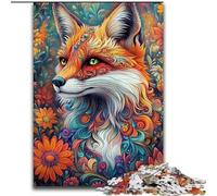 Puzzle Flower Fox pour Adultes, 1 000 pièces, Jeu intellectuel, Collection d'artistes, Beaux-Arts (Taille 50x75cm)