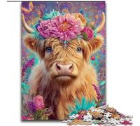 Puzzle Flower Yak 1000 pièces pour Adultes et Adolescents, Jeux éducatifs, décoration d'intérieur, Cadeaux Uniques 50x75cm