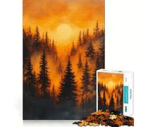 Puzzle Forêt au Coucher du Soleil 1000 pièces pour Adolescents, Jouet Intelligent, Passe-Temps à la Maison, découpe précise, Cadeau attentionné 50x75cm