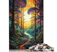 Puzzle Forêt Colorée Étrange, Difficile, 100% Recyclé, en Carton, pour Femmes et Hommes, Cadeaux de Noël, 1000 pièces (75 x 50 cm)