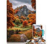 Puzzle Forêt d'automne pour Adultes, 1 000 pièces, Jeu Familial Anti-Stress, défi Difficile, Collection d'artistes, Beaux-Arts, 50x75cm