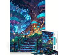 Puzzle Forêt de Champignons Mystiques pour Adultes 1000 Pièces Jeu de Réflexion Amusant et Paisible Découpe Précise Liste de Souhaits du Père Noël (50x75cm)