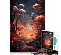 Puzzle Forêt de Champignons pour Adultes 1000 Pièces Jeu de Logique Solide Jeu Apaisant Bords Transparents Cadeau Artistique (38x52cm)