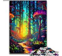 Puzzle Forêt de Champignons psychédéliques pour Adolescents 1000 pièces, Jeux de détente pour renforcer l'amour Entre Couples (à partir de 14 Ans) (26x38cm)
