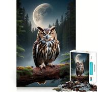Puzzle Forêt de Hiboux et Lune pour Adultes, 1000 Pièces, Jeu de Réflexion, Détente et Image à Assembler, Cadeau Parfait (50x75cm)