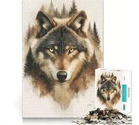 Puzzle Forêt de la Montagne du Loup 1000 pièces Jeu de réflexion de qualité supérieure,découpé au Laser Exercice Mental Calme à Faire à la Maison (38x26cm)