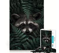 Puzzle Forêt de Ratons Laveurs 1000 Pièces pour Adultes Jeu Intellectuel Calme et Détente Découpe Précise Cadeau de Noël (38x52cm)