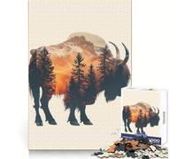 Puzzle Forêt de Yaks 1000 Pièces pour Adolescents Clarté d'esprit, Paisible, Amusant, Cadeau Saisonnier Parfait (50x75cm)