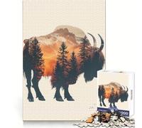 Puzzle Forêt de Yaks 1000 Pièces pour Adolescents Clarté d'esprit, Paisible, Amusant, Cadeau Saisonnier Parfait (38x26cm)