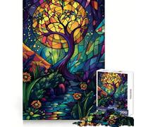 Puzzle Forêt en Vitrail pour Adolescents 1000 Pièces Stimulation Cérébrale Détente et Loisirs Cadeau de Vacances (38x52cm)
