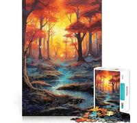 Puzzle Forêt Enchantée Mystique pour Adolescents 1000 Pièces Jeu de Logique Solide Amusement à Partager Bords Transparents Joli Cadeau (50x75cm)