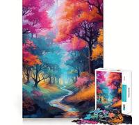 Puzzle Forêt Enchantée Mystique pour Adultes 1000 Pièces Jeu de Concentration et de Détente Bordure Stricte Père Noël Vœux Pick (38x52cm)