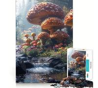 Puzzle Forêt Fantastique de Champignons pour Adolescents 1000 Pièces Développement de la Mémoire Design Calme et Relaxant Cadeau Classique à Assembler (38x26cm)