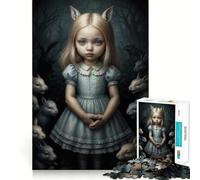 Puzzle Forêt Hantée du Lapin Blanc pour Adolescents 1000 Pièces Jeu Développant l'esprit Jeu Taille Uniforme Pièces Précises Activité Amusante en Famille Le Soir (50x75cm)