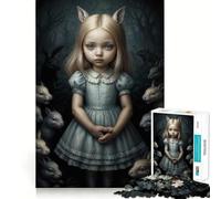 Puzzle Forêt Hantée du Lapin Blanc pour Adultes 1000 Pièces Jeu de Mémoire Assemblage Solide et Sécurisé Jeu de Connexions Significatif (38x52cm)