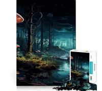 Puzzle Forêt Mystique 1000 Pièces pour Adultes Jeu de Concentration et de Réflexion Jeu Silencieux et Amusant Bords Serrés Cadeau du Père Noël (38x52cm)