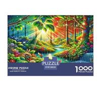 Puzzle Forêt Tropicale Vibrant à la lumière du Matin 1000 Pieces pour Adultes,Forêt de Couleur Fantastique Un Jeu De Dexérité Très Difficile Puzzle l'art De La Décoration Moderne 38x26cm/1000pcs