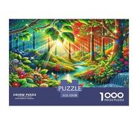 Puzzle Forêt Tropicale Vibrant à la lumière du Matin 1000 Pieces pour Adultes,Forêt de Couleur Fantastique Un Jeu De Dexérité Très Difficile Puzzle Jeu Éducatif avec des Défis 52x38cm/1000pcs