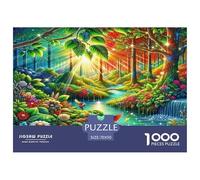 Puzzle Forêt Tropicale Vibrant à la lumière du Matin Composé De 1000 Pièces pour Adultes,Forêt de Couleur Fantastique Un Jeu De Dexérité Très Difficile Puzzle Éducatif avec des Défis 70x50cm/1000pcs