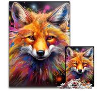 Puzzle Fox 1000 pièces, Casse-tête Stimulant, activité familiale, décoration intérieure, Cadeau de Noël 50x75cm / 19,68x29,52 Pouces