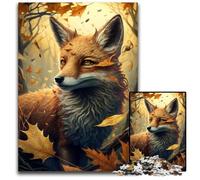 Puzzle Fox 1000 pièces, Puzzle Difficile pour Adultes, pour Noël, Halloween, Pâques et Le Nouvel an 50x75cm/19,68x29,52 Pouces