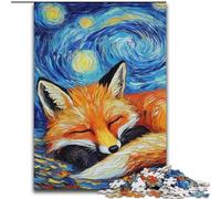 Puzzle Fox Night Sky 1000 pièces pour Adultes et Adolescents, à partir de 14 Ans, Jeux de réflexion en Famille, Cadeaux d'anniversaire de Noël (26x38cm)