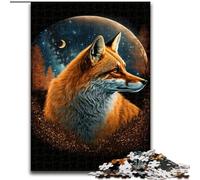 Puzzle Fox on The Moon 1000 pièces pour Adultes et Adolescents, Staycation Kill Time, Chaque pièce est Unique - Jeu Familial Stimulant et Amusant (26x38cm)