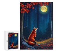 Puzzle Fox Under The Full Moon, 300 PCS, Activité Créative À La Maison, comme Cadeau du Nouvel an pour Adultes Passionnés, À Offrir
