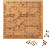 Puzzle Fractal Tray - Labyrinthe créatif Unique et irrégulier pour Adultes, Puzzle de Voyage en Bois Stimulant, Puzzles Fractal en Bois Difficile, sans Image et (Carré - Nuage de Bon augure)
