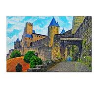 Puzzle France 1000 pièces Château de Carcassonne AUDE, Jeu de Puzzle, Illustration, Souvenir de Voyage, 26 x 38 cm