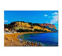 Puzzle France Calanques Cassis 300 pièces Puzzle pour Adultes et Famille Voyage Cadeau Souvenir 38x26CM