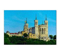 Puzzle France Colline de Fourvière Lyon 500 pièces Puzzle pour Adultes et Famille Voyage Cadeau Souvenir 52x38CM